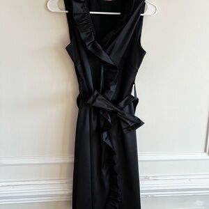 Eliza J Black Ruffle Midi Dress